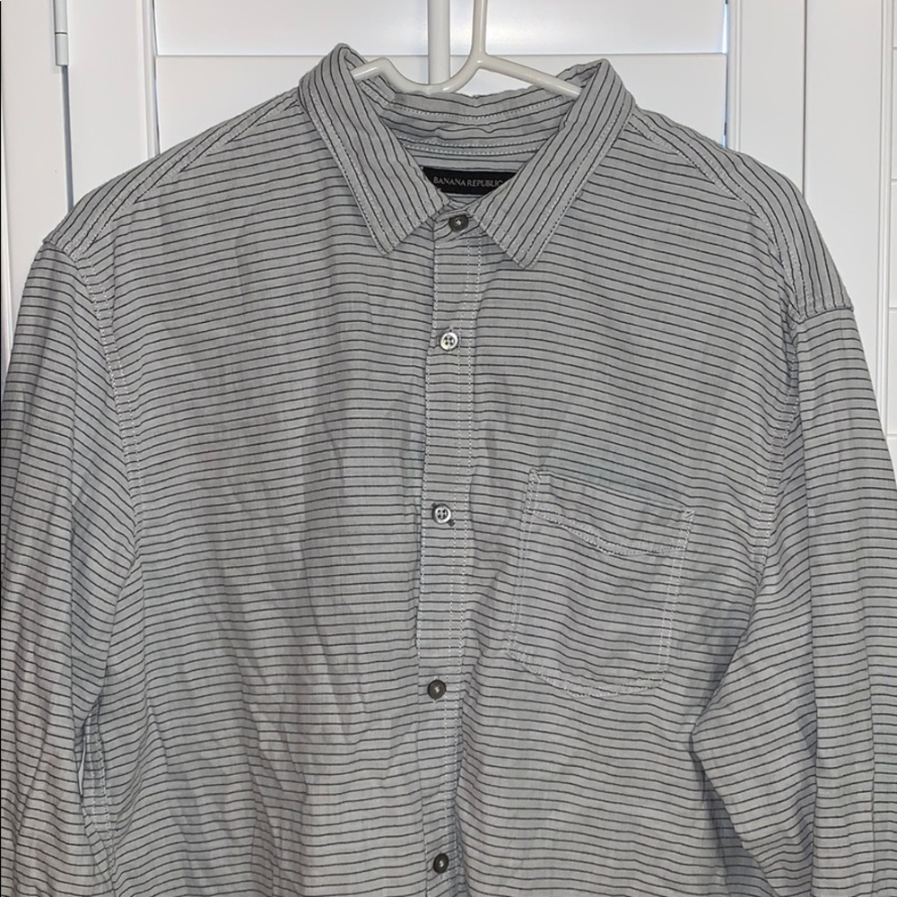 Banana Republic Long Sleeve Striped Dress Shirt